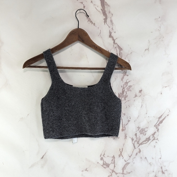 Everlane Tank Top Women Gray Cozy Stretch Cami Sweater Crop Wool Yak - Picture 5 of 10